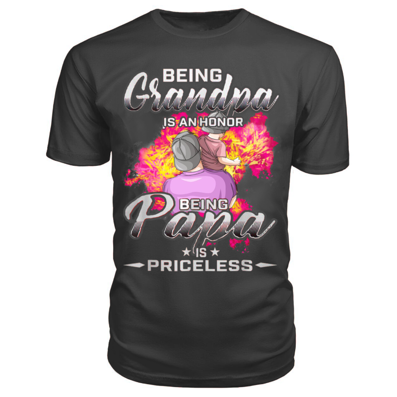 Happykunstore's tweet photo. 👴 Being Grandpa is an Honor, 👨 Being Papa is Priceless! Show off your pride in fatherhood with our heartwarming t-shirt. Order now and wear it with love! ❤️ #Grandpa #Papa #Fatherhood #Love"