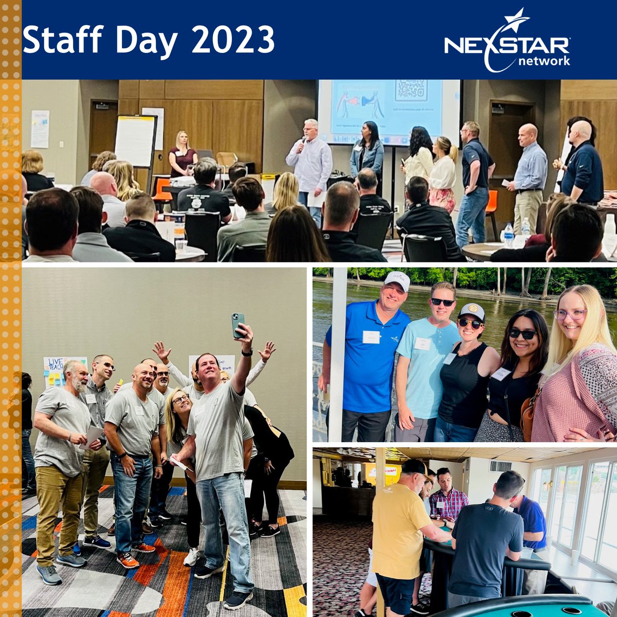 Thanks, #NexstarNetwork employees, for showing up strong and bringing your best to our 2023 Staff Day this week!
#NexstarEmployees #ServantLeadership #MembersFirst #BestPlacestoWork #StrongTeams #BeGreat #BetterTogether #WintheDay #Engagement  #FierceConversations