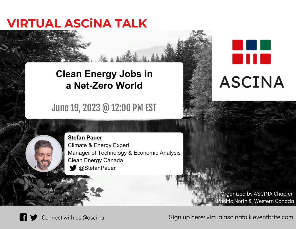 Stefan U. Pauer, PhD (@stefanpauer) on Twitter photo Join me for a talk on clean energy jobs in a #NetZero world on June 19th at 12pm ET/9am PT, hosted by <a href="/ascina/">Ascina Inc</a>.
Learn more and sign up here: ascina.at/clean-energy-j… Join me for a talk on clean energy jobs in a #NetZero world on June 19th at 12pm ET/9am PT, hosted by <a href="/ascina/">Ascina Inc</a>.
Learn more and sign up here: ascina.at/clean-energy-j…