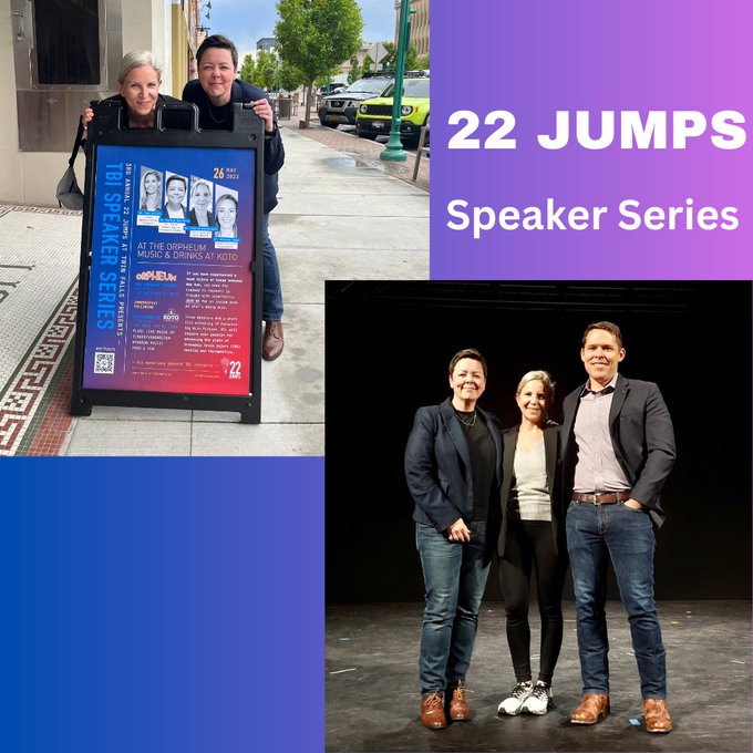 esopenkolab's tweet photo. DoD ENRICH CAGE-BH Co-Leads, Drs. Esopenko and Kalvesmaki were thrilled to support fellow CAGE-BH Co-Lead, Tristan Wimmer, and present as part of the TBI Speaker Series for 22 Jumps at the Orpheum Theatre in Twin Falls Idaho. https://t.co/IWvGPnuHFo