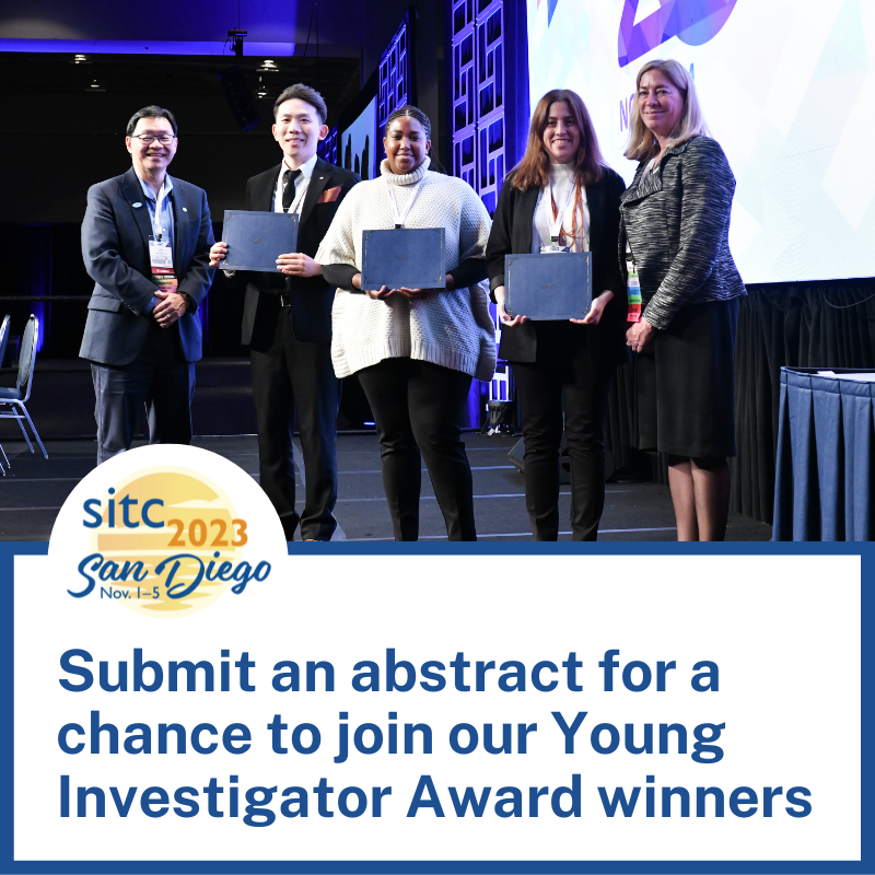 Submission deadline for SITC 2023 abstracts is June 27 for Regular and Young Investigator Awards. #SITC23 will present 38 Young Investigator Awards, recognizing excellence in novel research. Submit your hot new research today: sitcancer.org/2023/abstracts… #immunotherapy #ASCO23