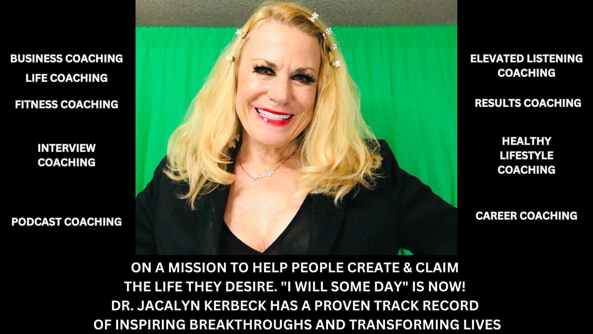 'Some day' may never come. Today is HERE!

CREATE & CLAIM THE LIFE YOU DESIRE NOW! 

Cut through the confusion
Work with an expert 
a proven track record
5 star references.

DR. JACALYN KERBECK 
#thelisteningmentor #certifiedcoach #starttoday #manifestation #changeyourlife