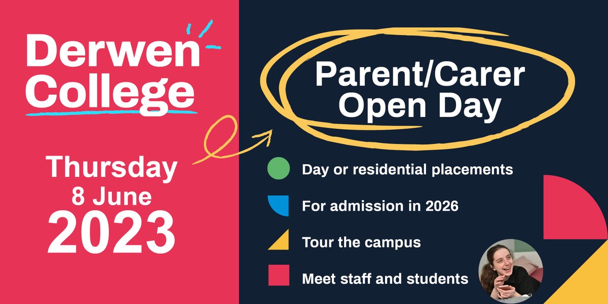 Our next Open Day takes place at Gobowen campus, nr Oswestry, on Thursday (8 June).

This is an ideal event if you are considering admission in 2025 or 2026.

Book now: loom.ly/pWX7sKM

#DerwenCollege #OpenDay #gobowen #oswestry #shropshire #APlaceOfPossibility