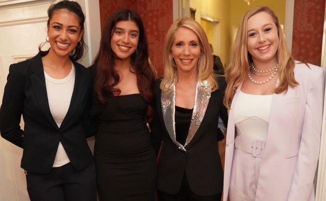 #AUSOC students Syedah Asghar & @Jane_C_Fusco were winners of the @NewsWomensClub in DC's annual scholarships for outstanding journalism students. They were introduced by @CNN anchor @DanaBashCNN. #AUSOC professor @JaneHallAU, mentor for ANWC nominations for 7+ years, attended.