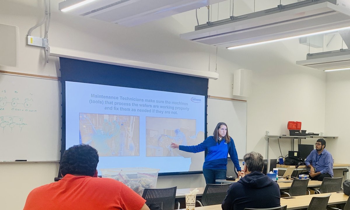 ACCadvancedmfg's tweet image. Shout out to Connie @Infineon for visiting with our students! Thanks for the valuable information!