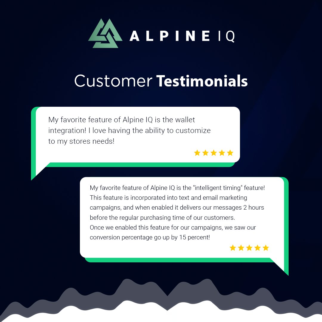 Alpine_IQ's tweet photo. Here at Alpine IQ, we strive to provide the best possible experience for our clients. A testimonial from a satisfied customer like you is always a great asset to our company.

Thank you for your feedback and support!
#FavoriteFeatureFriday https://t.co/UU2sW9vQsU