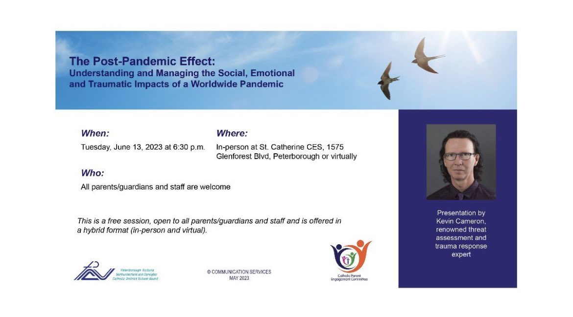 Check out this amazing opportunity families.  A wonderful speaker. All are welcome! #PVNCCDSB