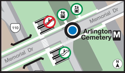 The Arlington Cemetery Station's north entrance to temporarily close Monday, June 5 to install canopies over the station's entrances. The south entrance &amp; elevators will remain open during construction with no impact to 🚋 service. More ▶️ ow.ly/cRo550OEvCb