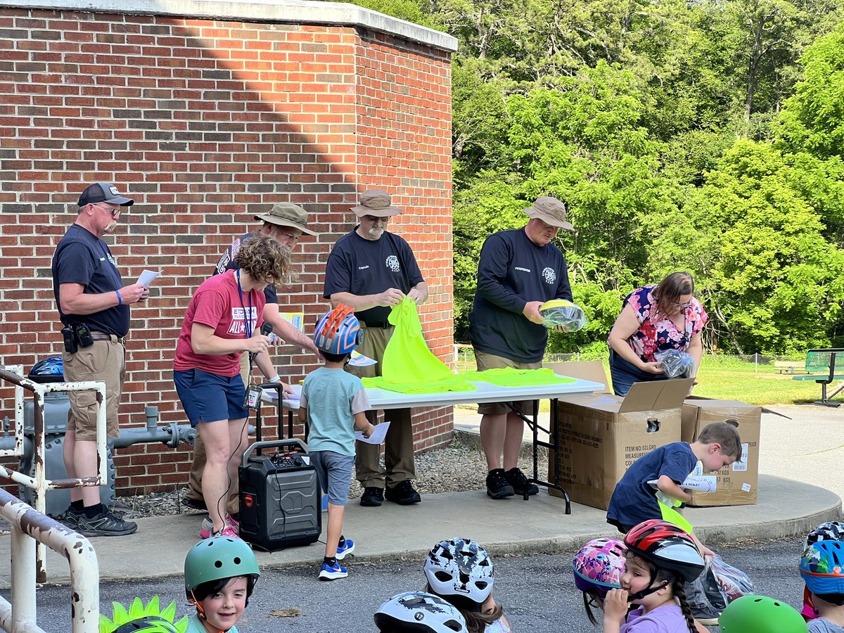 We celebrated K students learning how to ride a bike this year in PE class.Etowah/Horseshoe Fire Dept shared the importance of wearing a helmet. We were able to distribute helmets to each k student through a grant with <a href="/NCDOT/">NCDOT</a> bike helmet initiative.