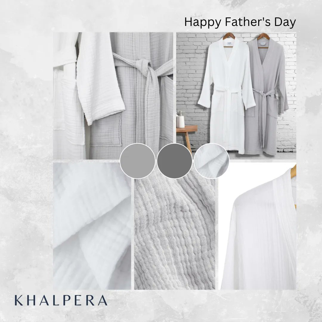 Khalpera_Home's tweet image. "Pamper Dad like never before with the ultimate luxury of our 100% Turkish cotton bathrobes.Treat him this Father's Day with a touch of Turkish elegance. Limited stock available, so grab yours now!

 #FathersDayGift  #SpoilDad #Khalpera #giftidea #Onlineshop #Visitus #Followus
