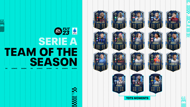 Rafael Leao, Osimhen and Kvaratskhelia 🔥 Dybala, Barella, Rabiot look impressive too. Have you packed any of the Serie A TOTS yet? Will you be TOTS Draft Drive or unlocking Lauriente? Now 8 wins for Serie A TOTS Cup too. Full squad -futhead.com/23/totw/seriea…