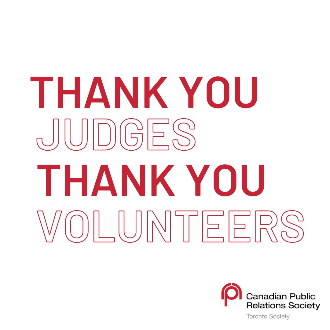 As we close out this week having hosted the CPRS Toronto ACE awards gala, one last major thank you to our judges and our volunteers. #Cprs #CPRSACE #TorontoPR