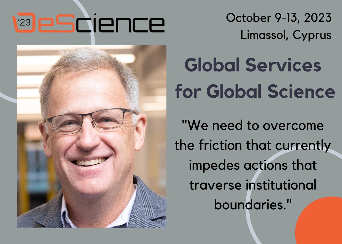 eScience 2024 (@escience) on Twitter photo ๐กIan Foster (<a href="/ianfoster/">Ian Foster</a>) is one of our incredible invited speakers at #eScience.
He will be presenting about Global Services for Global Science to mediate between user intent and infrastructure realities!
Check more: escience-conference.org/2023/keynotes ๐กIan Foster (<a href="/ianfoster/">Ian Foster</a>) is one of our incredible invited speakers at #eScience.
He will be presenting about Global Services for Global Science to mediate between user intent and infrastructure realities!
Check more: escience-conference.org/2023/keynotes