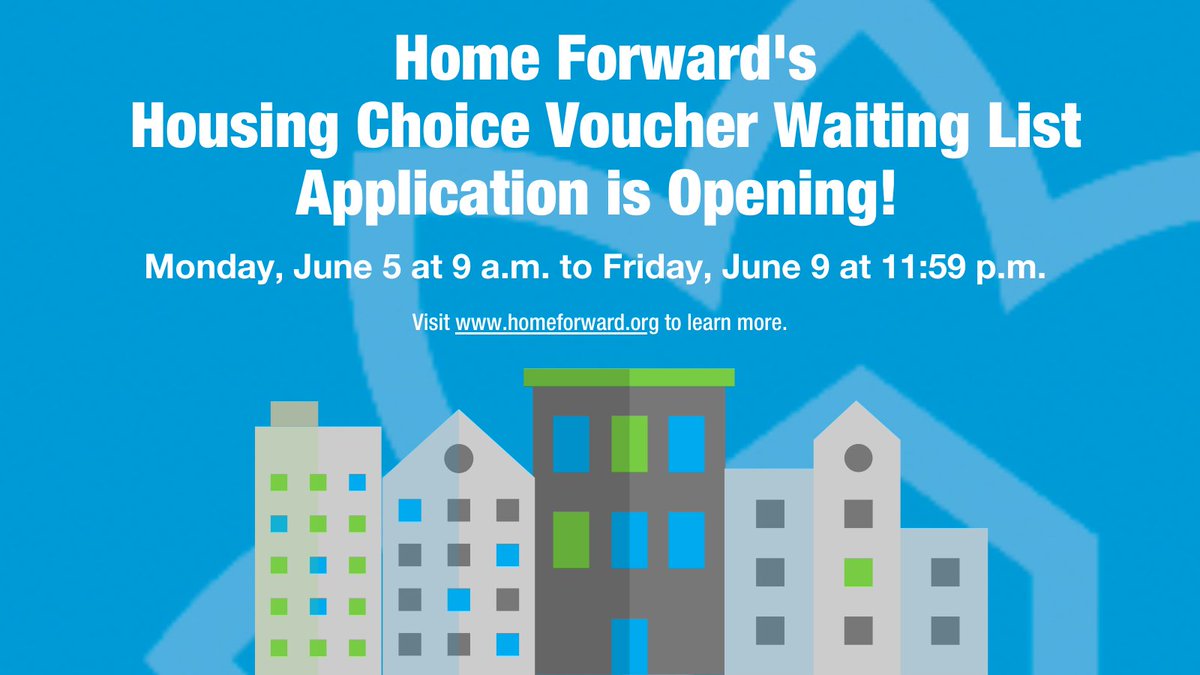 🏘️Exciting news: for the first time in seven years <a href="/homeforwardnews/">Home Forward</a> is opening its Housing Choice Voucher (HCV) Program waiting list application from June 5 at 9 am to June 9 at 11:59 pm. Visit homeforward.org to learn more. Please don’t miss this opportunity to apply!