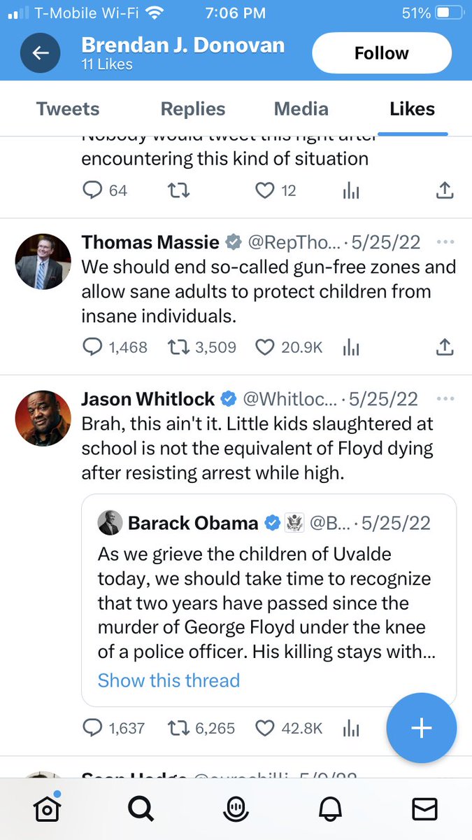 camalli98's tweet photo. This is New Jersey State Trooper Brendan J. Donovan (handle b_don291) liking a tweet which grossly downplayed and dismissed the murder of George Floyd being because he “resisted arrest”.

Floyd was murdered, Trooper Donovan. Shame on you. https://t.co/BL7P8j7AYb