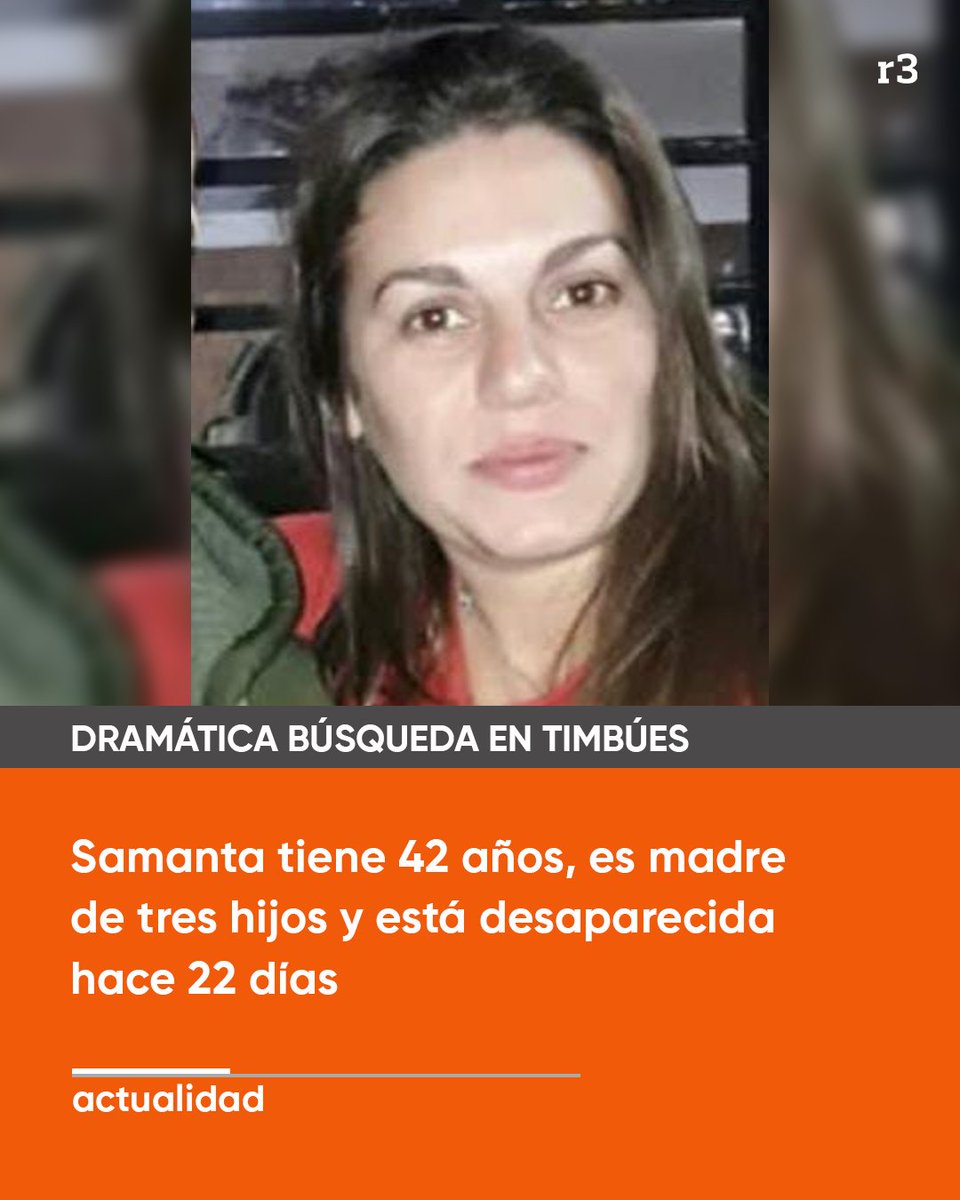 Rosariotres's tweet photo. DRAMÁTICA BÚSQUEDA DE SAMANTA

⭕ Familiares y amigos buscan dar con el paradero de Samanta Malvina Soledad Aguirre (42 años), una mujer de la localidad de Timbúes que se encuentra desaparecida hace casi un mes.

https://t.co/DG2HtGQbOE
#rosario3 https://t.co/nQDa4AWpdl