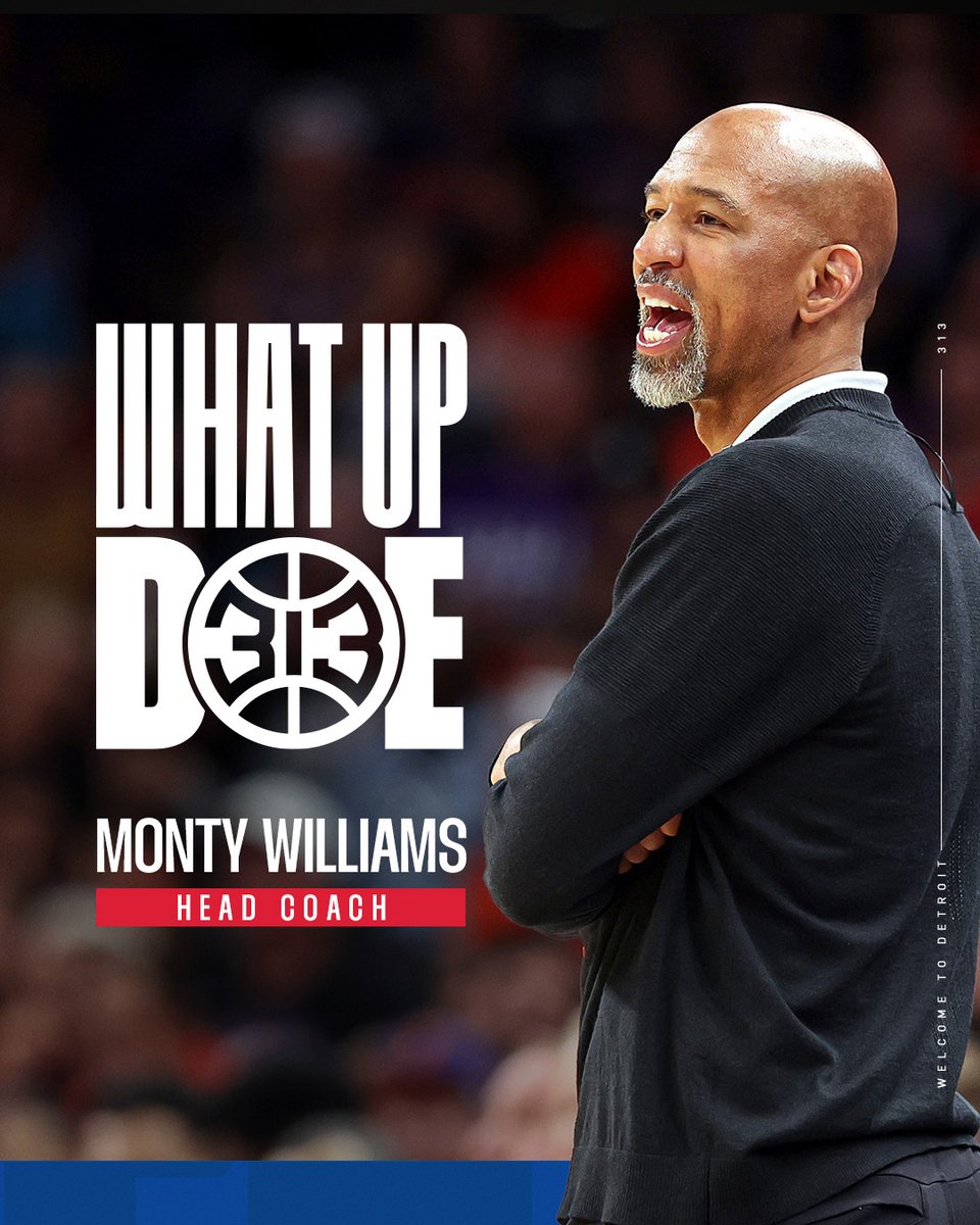 DetroitPistons's tweet photo. #Pistons fam, let’s welcome Monty Williams to the 313. #WhatUpDoe https://t.co/0ZLPANS5Ho
