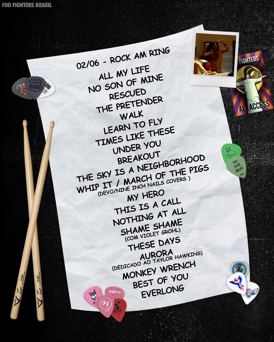 Foo Fighters Brasil on X: Esse foi o setlist do show no