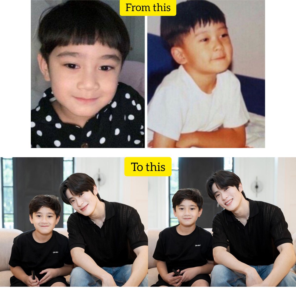 Dulu dibandingkan
Sekarang dipertemukan 😁

Edisi Rafathar &amp; Jaehyun 😁