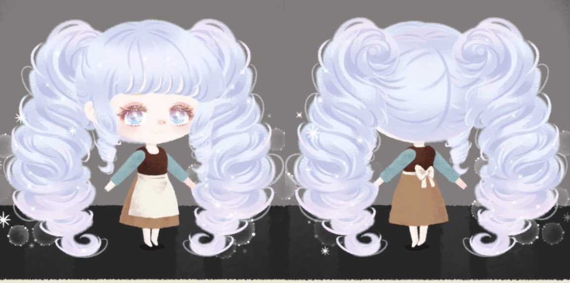 前髪も後髪もボリューミーでオン眉ぎみ…
使い方難しそう😅

#VVIP #VVIP🎁
#グレーホワイトロールツインテール