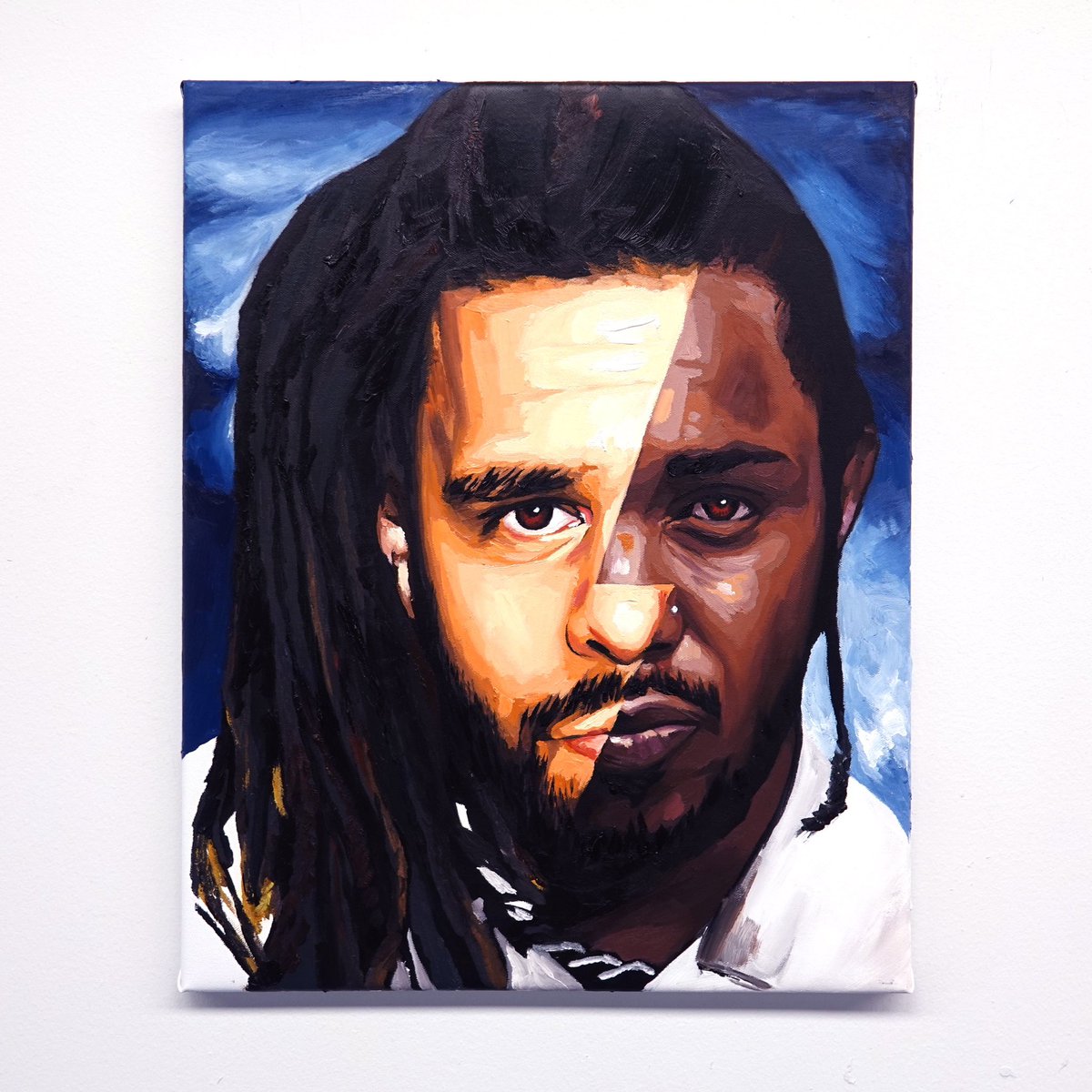 Maha_Sattva's tweet photo. @Rap Nice but what do you think of my painting of Kendrick and J Cole https://t.co/s2Tv63Wbwt