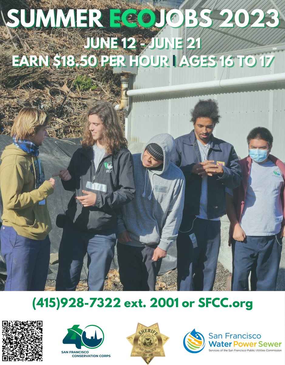 PLANTING A BRIGHTER FUTURE: ready to roll up your sleeves and earn money for college? Join the @SFCCNow #4th annual #ecojobs #horticulture #summer #program

@MySFPUC #farmwork #summer2023