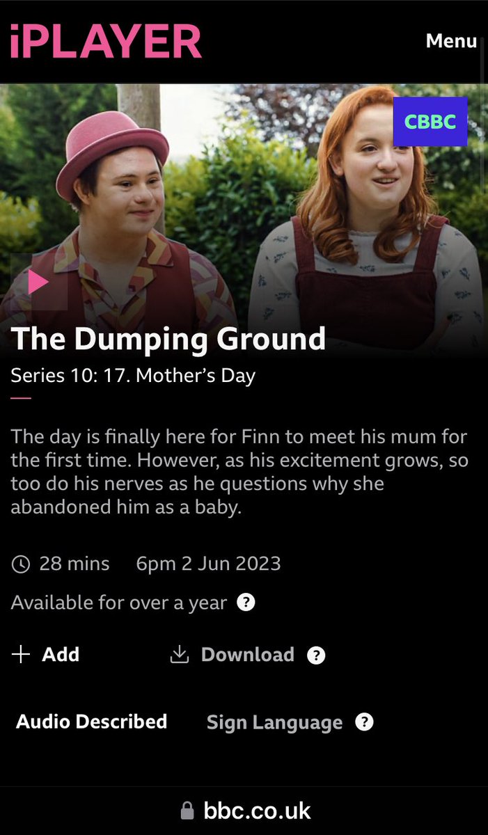 shabangtheatre's tweet photo. Ruben Reuter has played Finn Mclaine in CBBC’s The Dumping Ground  for over 8 years now . Tonight’s episode deals with how his birth mother put him into care as a baby … #Downsyndrome #goodtelly 

https://t.co/Id0GmfB97M https://t.co/FtOdZPQTcx