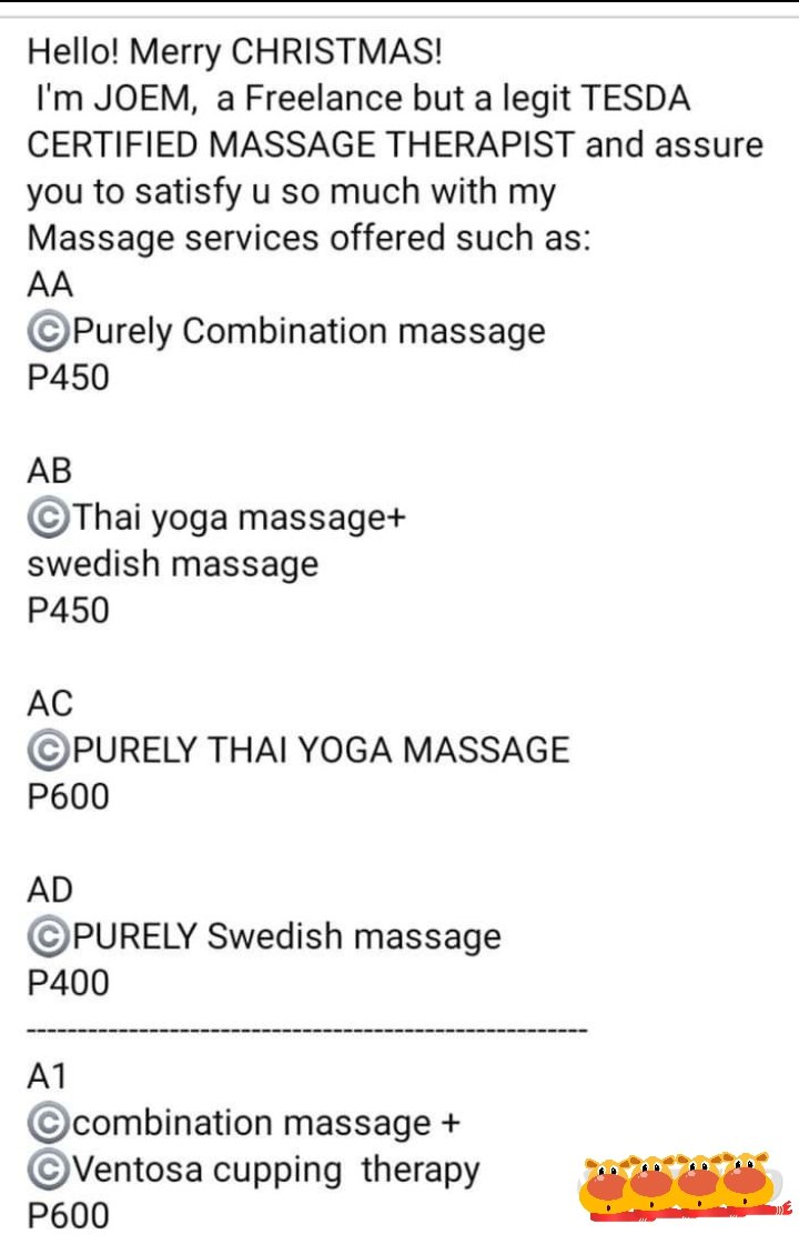 Joem915's tweet photo. pa-massage k na!

09631191011

#taclobanMASSAGE
#ALTERtacloban
#alterMASSAGE
#LEGITmassageTherapist https://t.co/TD1OPJMnW6