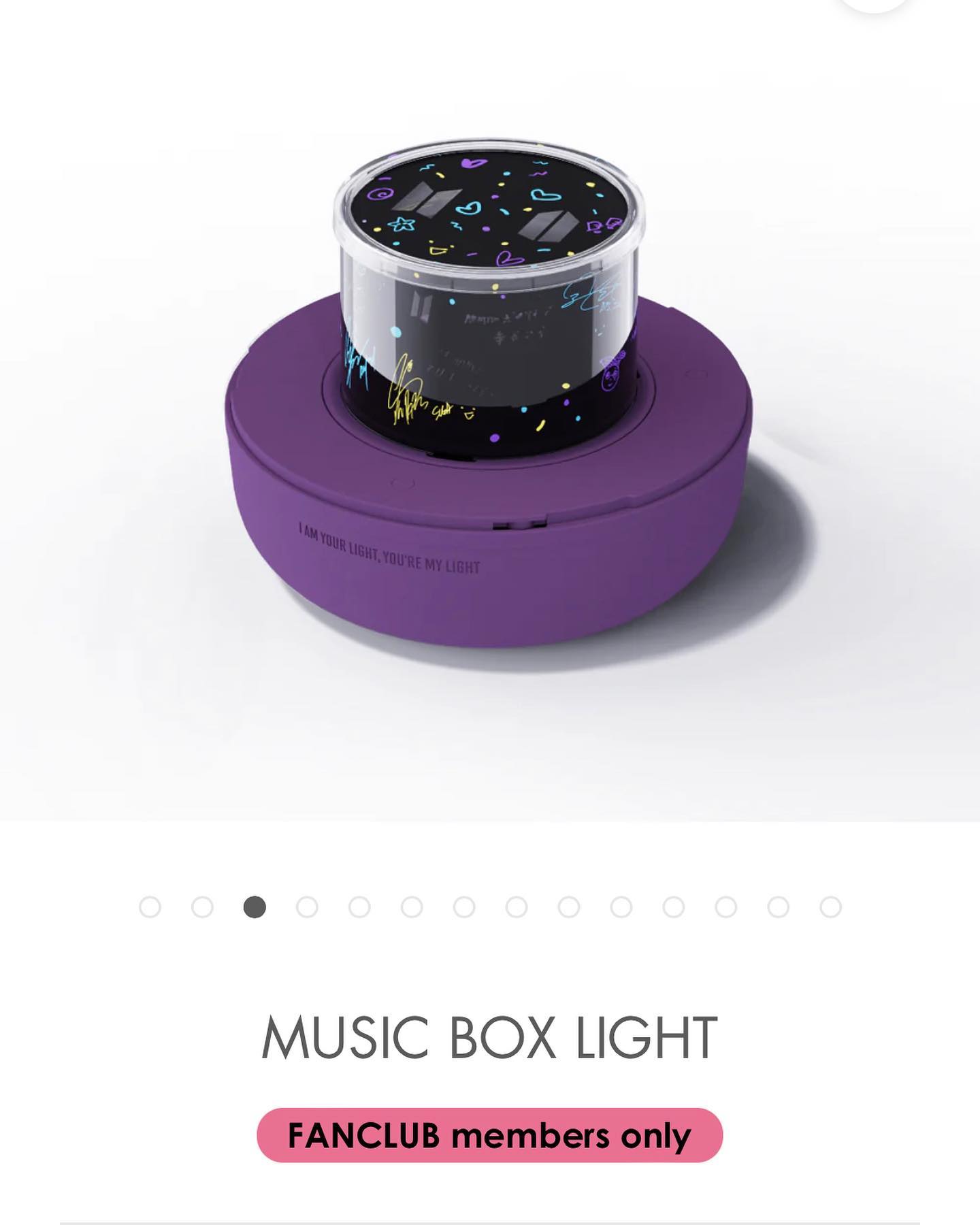 BTS   MUSIC BOX LIGHT  JPFC会員限定品