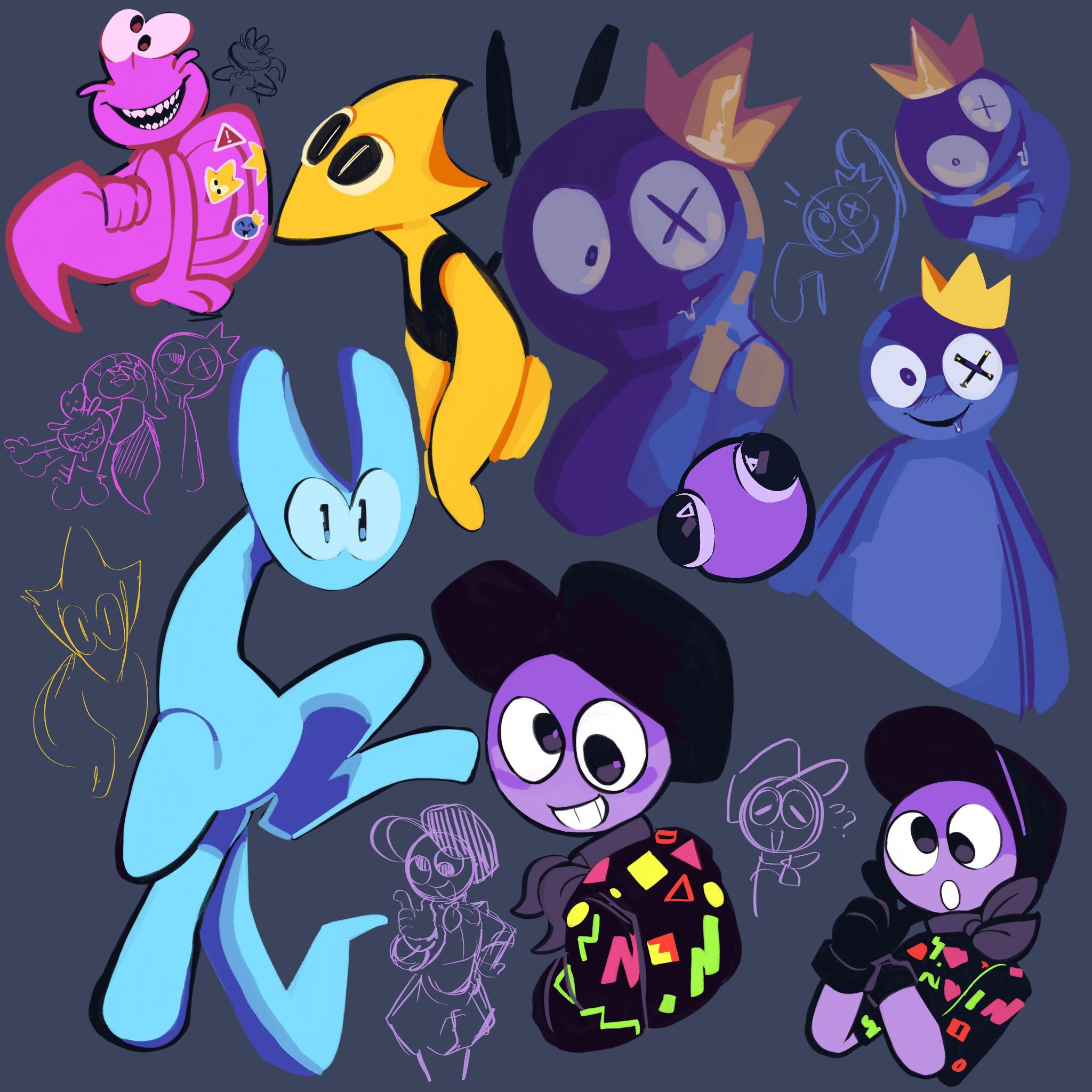 Rainbow Friends Cyan Animated in 2023