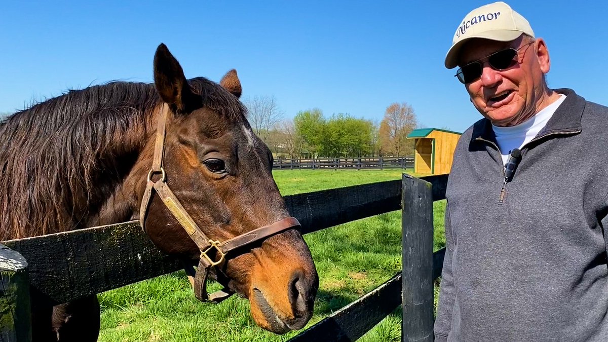 BloodHorse's tweet photo. Gold beats silver! In this episode of our video series #CatchingUpWithOldFriends, our @BH_AEberhardt talks with Michael Blowen at @OldFriendsfarm about #TouchGold, who upset #TripleCrown hopeful #SilverCharm in the 129th Belmont Stakes.
WATCH ON BH+ → https://t.co/RDxAf14R9m https://t.co/6MLog8xteY