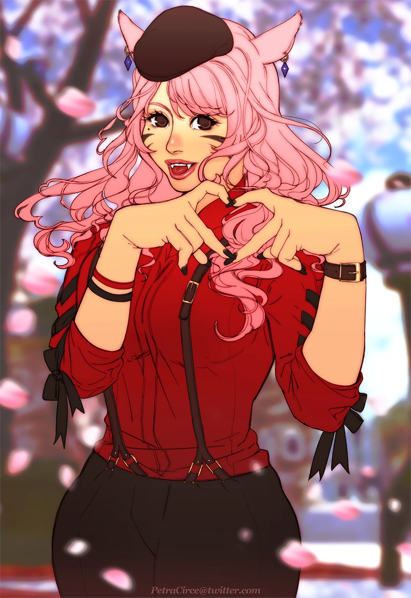 PetraCirce's tweet photo. A comm for my friend @AriaxRhapsody of her sweet Miqo in #FFXIV !!💖✨🌸

Thank you so much! I had a smile on my face the entire time I was working on this one💗 https://t.co/DmHGLSFHpv