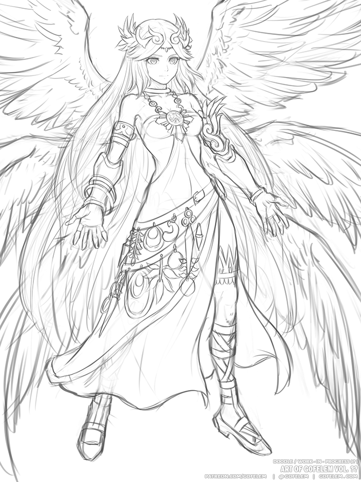 Lady Palutena sketch ⁽⁽ଘ( ˊ▿ˋ )ଓ⁾⁾ #KidIcarus #パルテナ #SmashBros