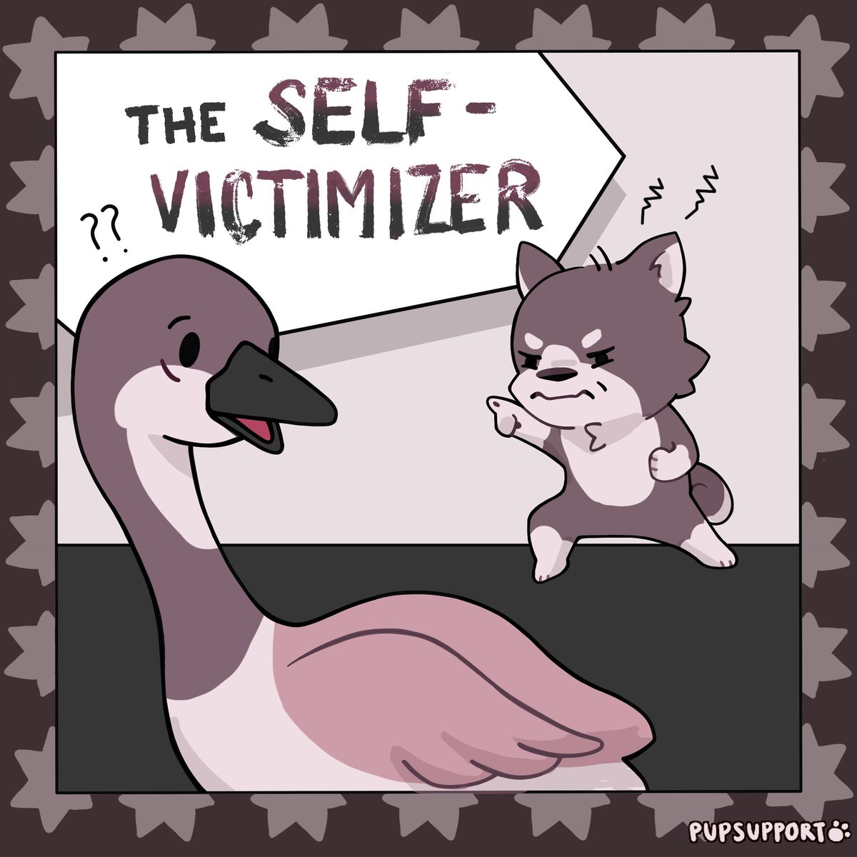 pup_support's tweet photo. Concluding our self-sabotage series, we address the self-victimizer. In tough times, we may victimize ourselves and villainize others to cope. This defense mechanism harms us and those around us, but awareness sparks change. Remember, you're capable of overcoming life's hurdles. https://t.co/7N2RDsUMYM