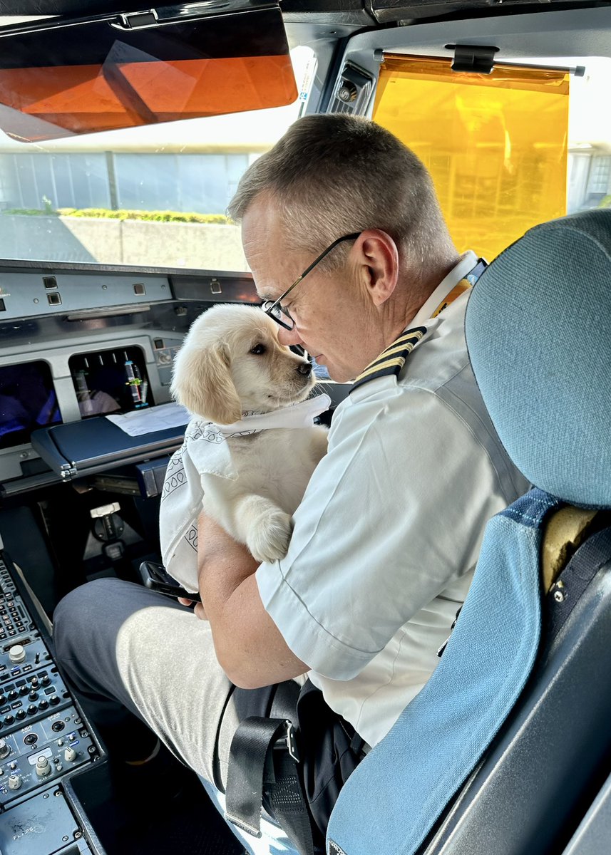 Kudos to the crew on 2317 GEGDEN for welcoming Dakota to the @united family 🥰 on her maiden flight ✈️ 🐶💙 #GoodLeadsTheWay #TeamGEGCS @mcgrath_jonna @StephenStoute @jonathangooda @vjpassa @Justin_in_DEN @Cheryl_Searle