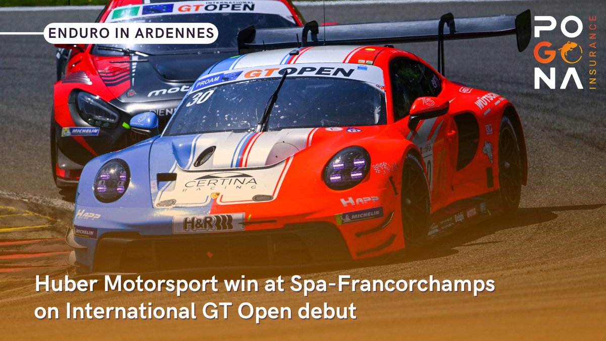 It was a perfect preparation for the #Spa24h for Huber Motorsport last week, as they entered the International #GTOpen enduro as a guest team: they won in Pro-Am on their first try! Antares Au and Matteo Cairoli brought the No. 30 Porsche home in P4 overall, winning their class.