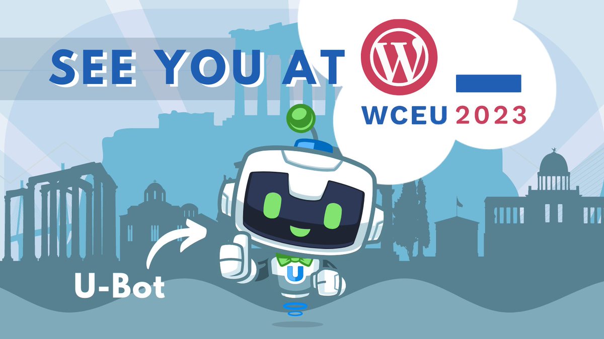 Most of the Uncanny Owl team will be at WordCamp Europe next week! We'll be wearing shirts featuring U-Bot. If you see us, please say hi!