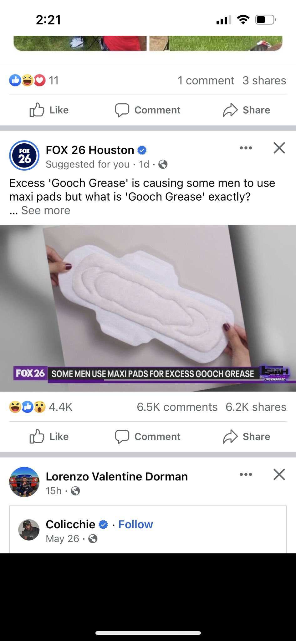 What is Gooch Grease?: Some men using maxi pads cause of excess