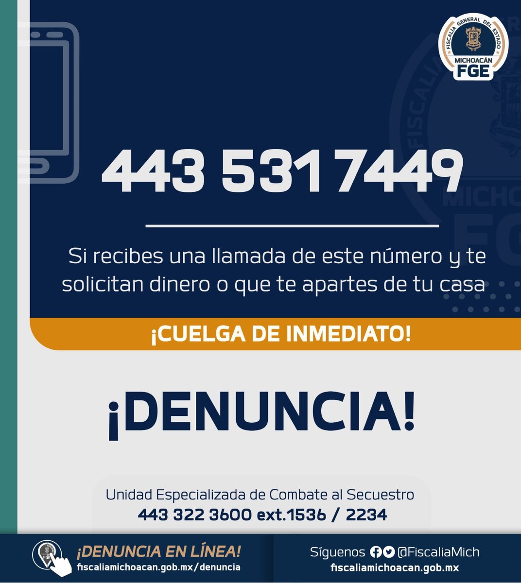 FiscaliaMich's tweet photo. #Ilesos, madre e hijos #víctimas de #ExtorsiónVirtual en el #municipio de #Morelia. #FGEMich ➡️ https://t.co/Shnod539wm https://t.co/DbwaVau4sZ