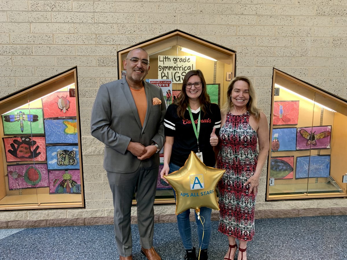 apscspr's tweet photo. Congratulations to our very own Heather Sox as she was recognized as an APS All Star! She is a leader and an inspiration to our school community! #APSAllStars https://t.co/hL2Ghbaqx8