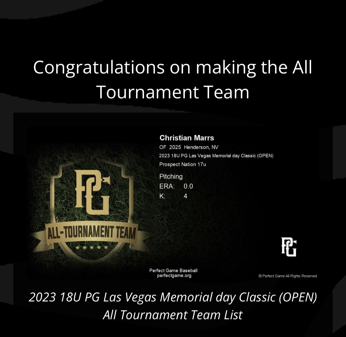 ChristianMarrs's tweet photo. Played in the Memorial Day classic last weekend with @PNBASEBALLUSA made the all tournament team for pitching going 4 innings 4 strikeouts allowing 0 earned runs. I batted .600 over the weekend. 
@nickritkoccbc5 @BUncommitted @UncommittedUTR @CSNCoyote @SailfishBB @CoachTinez https://t.co/q5coQFcDE6