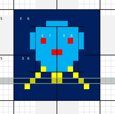 harold_crow's tweet photo. El proceso para crear a "Pulpix" en lenguaje de maquina.
1) Diseño
2) Dibujo para hacer calculos de colores
3) excel  para calcular posiciones de memoria
4) Escribir el codigo maquina
5) Resultado final en el ordenador
#lowLevelCoding https://t.co/Ua2gpxlowR