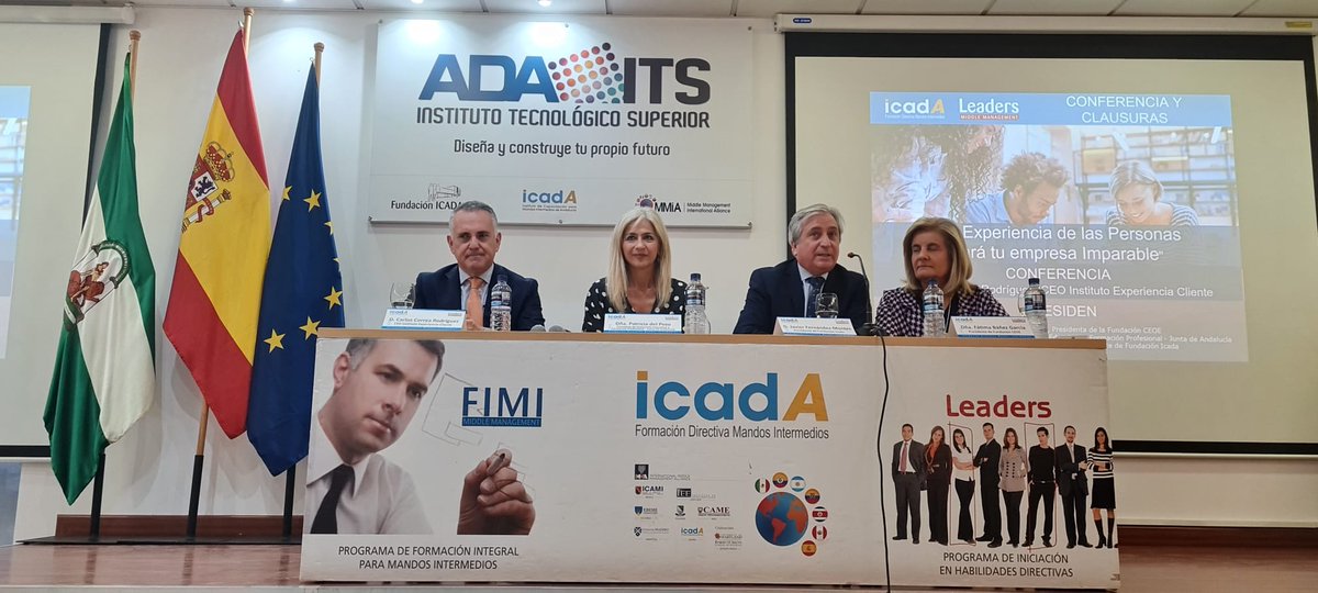 Asistimos a la clausura del #ProgramaLeaders, presidido por la Exministra de Empleo y Seguridad Social y Presidenta de la Fundación CEOE, <a href="/fatimaempleo/">Fátima Báñez</a>,  el Presidente de la <a href="/FundacionICADA/">ICADA</a>, Javier Fernández y <a href="/Patricia_Pozo_/">Patricia del Pozo</a>
de <a href="/EducaAnd/">Consejería Desarrollo Educativo y FP</a> 

#PasiónXPedagogía