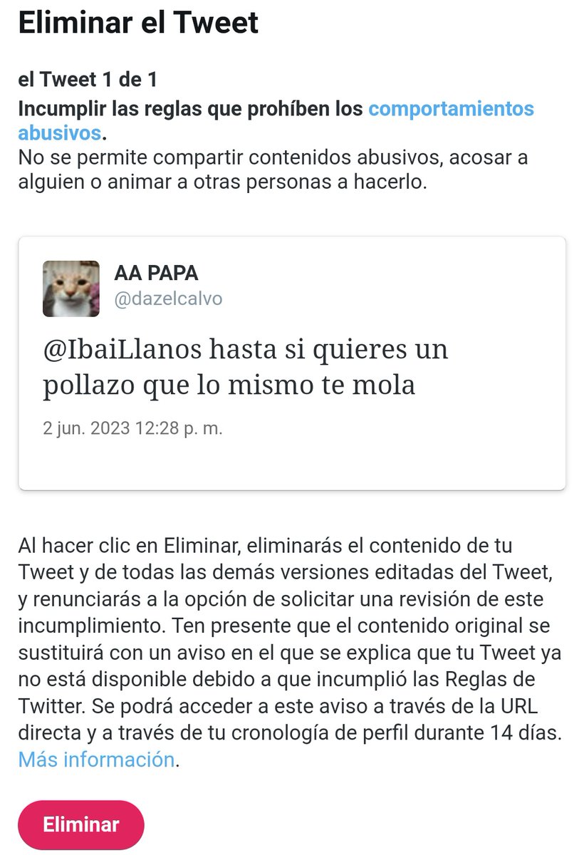 vaya mierdon de plataforma 12h de ban por esto