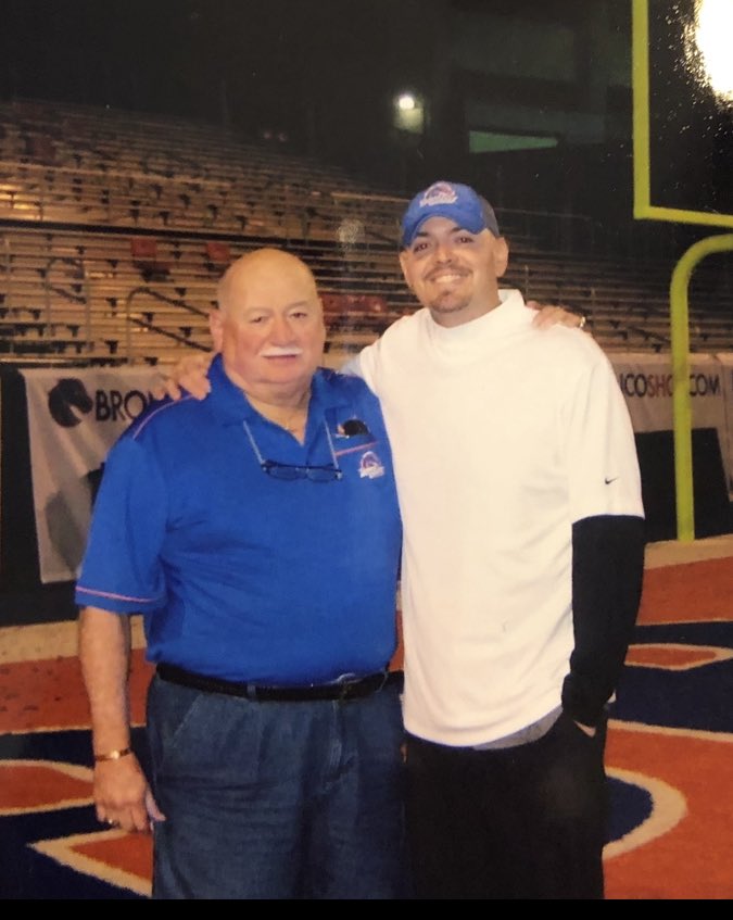 CoachLouRod's tweet photo. RIP Pops!! The OG “Riverboat Rod”!! Love you and remember, August 25th, you got to get your popcorn ready up there!! I hope to keep making you proud!! #TR23 #LoboUp 💪🏽💙🐺🏈 https://t.co/CphIlNyFjh