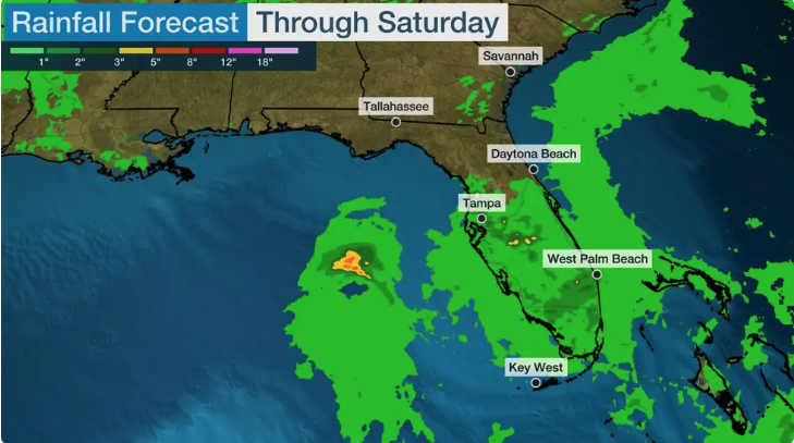 FMIT Alert LV 1: Tropical Storm Arlene Formed in the Gulf of Mexico This Afternoon; Not Expected to Directly Impact Florida But Will Bring Heavy Rain. Additional Information at synergyfmit.com/fmit-alerts/