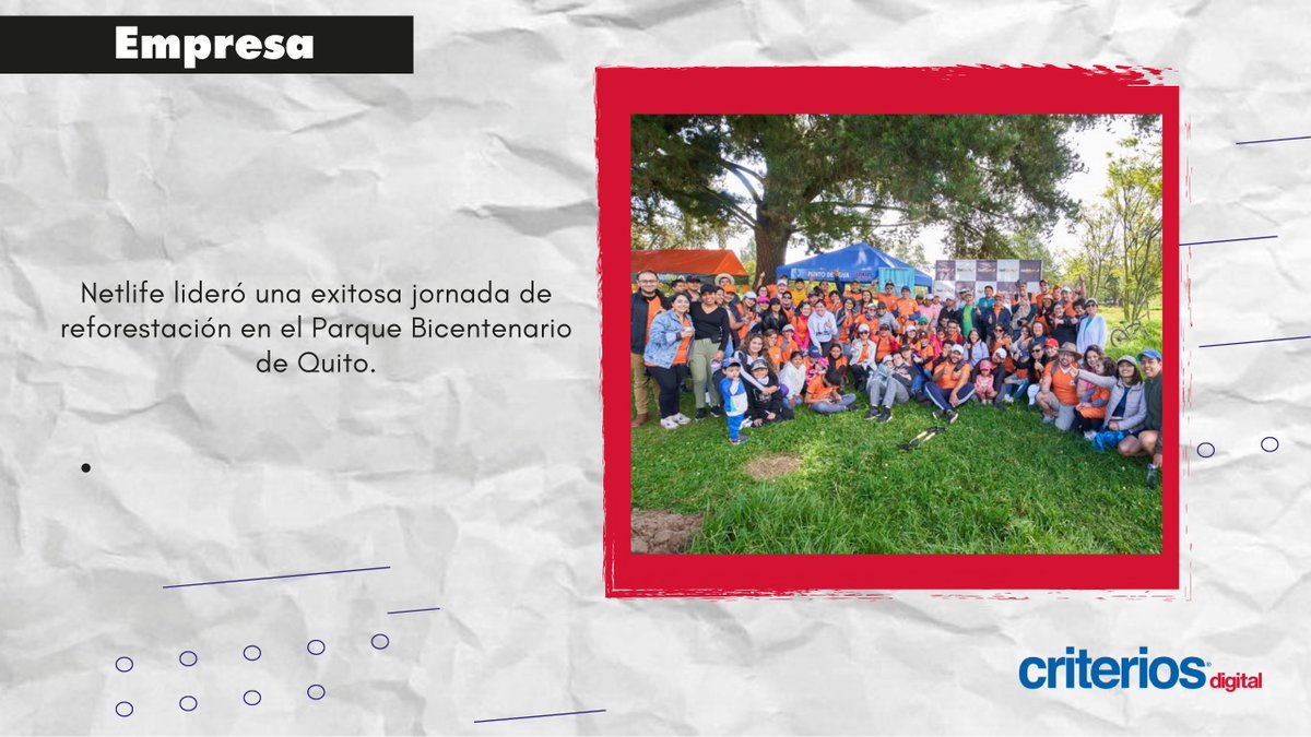 #Empresa 📊 <a href="/NetlifeEcuador/">Netlife Ecuador</a>  y su contribución con el medio ambiente
👉 bit.ly/3IVqvCW