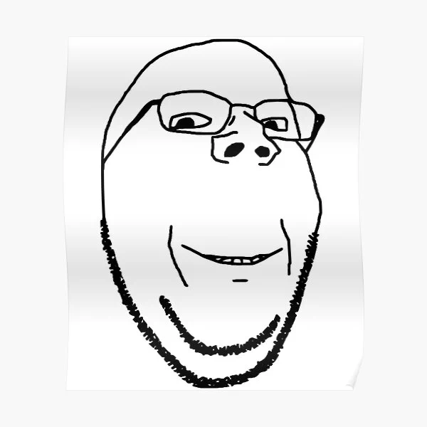 This wojak picture is really funny to me because you can tell it was drawn with its mouth open and someone edited it to be closed like that one 4Kids Luffy frame