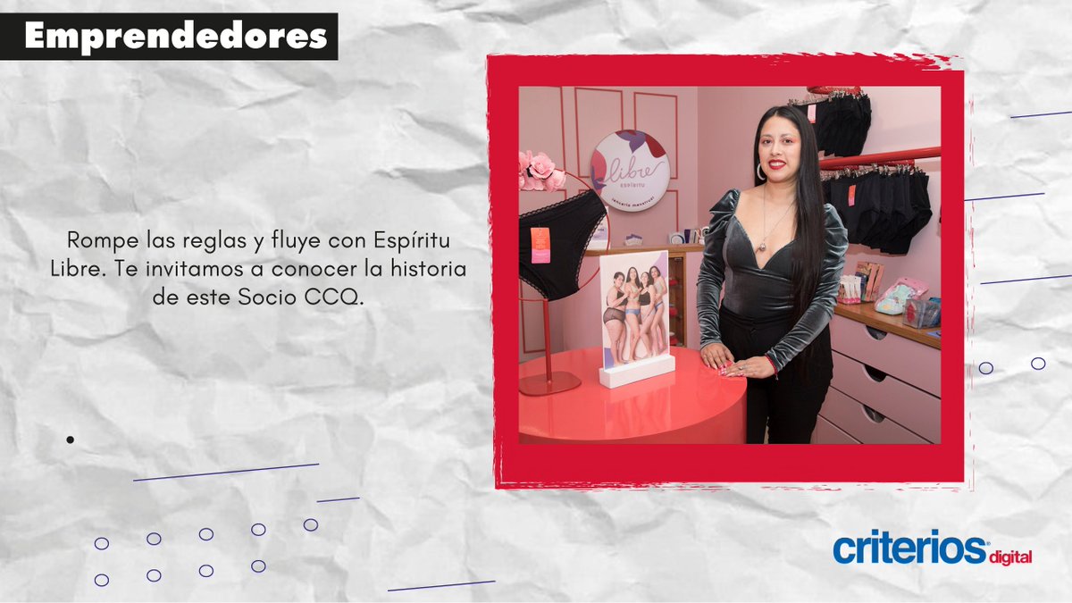 #Emprendedores 📲 Rompe las reglas y fluye con Espíritu Libre. Te invitamos a conocer la historia de este Socio CCQ
👉 bit.ly/3OQNRNQ