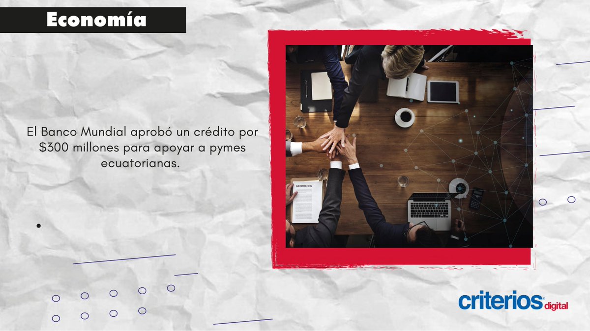 #Economía 💸 Banco Mundial apoyará a pymes en Ecuador
👉 bit.ly/42kxcFy